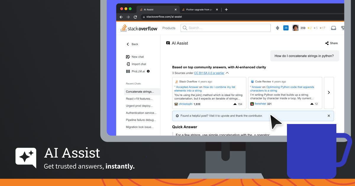 Introducing Stack Overflow AI Help—a software for the fashionable developer